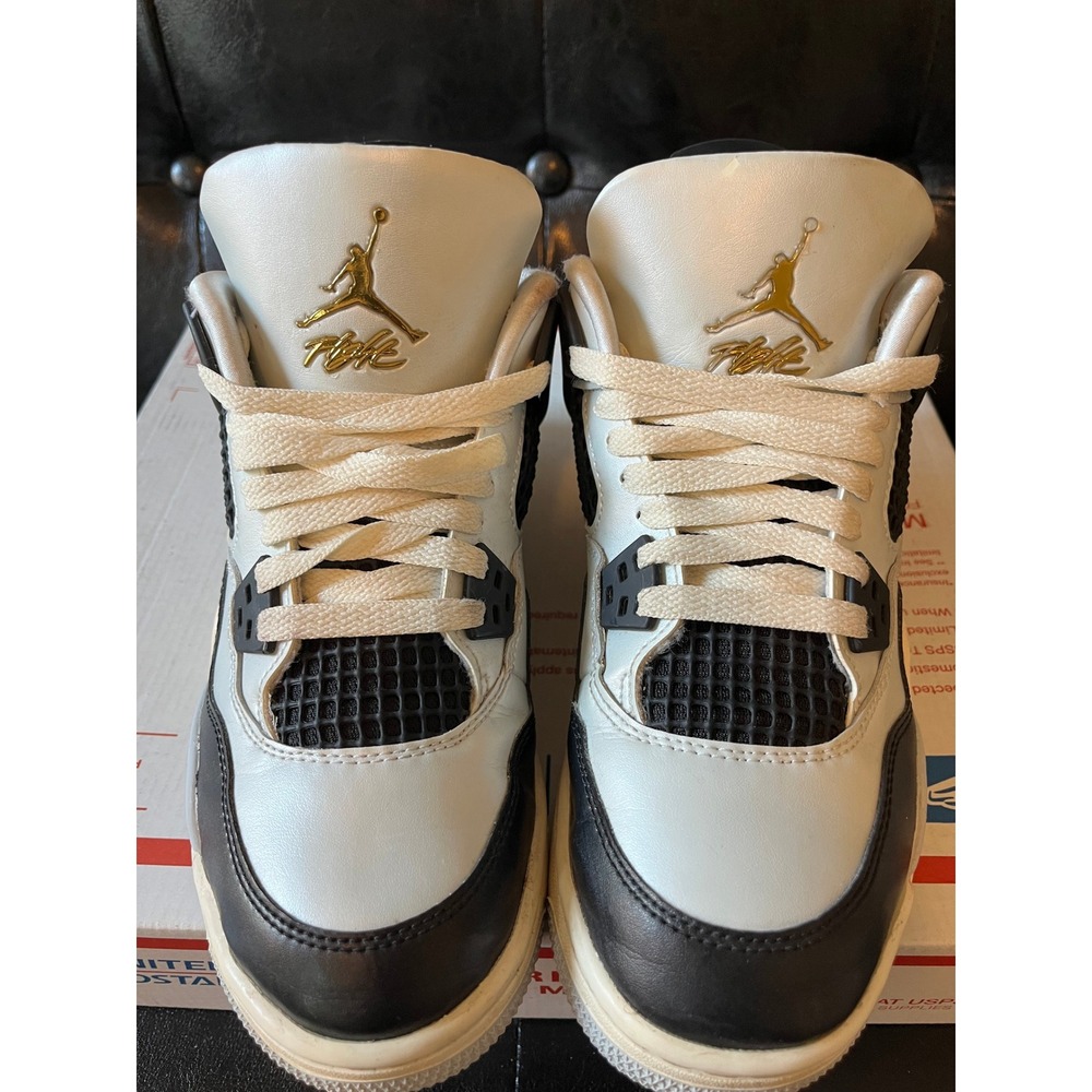 Air Jordan 4 Retro GS Platinum Gold - Picture 2 of 7